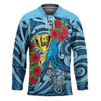 Personalised New Zealand Father's Day Hockey Jersey Best Dad Trophy Red Rose Maori Pattern