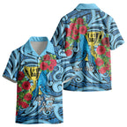 Personalised New Zealand Father's Day Kid Hawaiian Shirt Best Dad Trophy Red Rose Maori Pattern