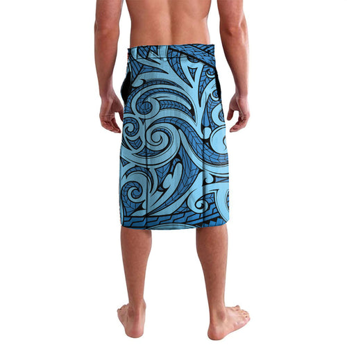 Personalised New Zealand Father's Day Lavalava Best Dad Trophy Red Rose Maori Pattern