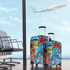New Zealand Father's Day Luggage Cover Best Dad Trophy Red Rose Maori Pattern