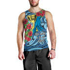 Personalised New Zealand Father's Day Men Tank Top Best Dad Trophy Red Rose Maori Pattern