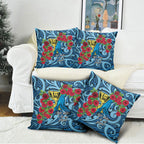 New Zealand Father's Day Pillow Cover Best Dad Trophy Red Rose Maori Pattern