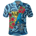 Personalised New Zealand Father's Day Polo Shirt Best Dad Trophy Red Rose Maori Pattern