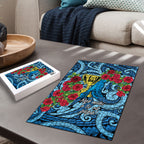 New Zealand Father's Day Puzzle Best Dad Trophy Red Rose Maori Pattern