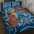 New Zealand Father's Day Quilt Bed Set Best Dad Trophy Red Rose Maori Pattern