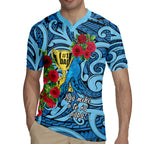 Personalised New Zealand Father's Day Rugby Jersey Best Dad Trophy Red Rose Maori Pattern