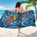 New Zealand Father's Day Sarong Best Dad Trophy Red Rose Maori Pattern