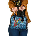 New Zealand Father's Day Shoulder Handbag Best Dad Trophy Red Rose Maori Pattern