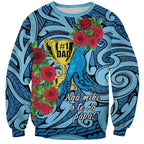 Personalised New Zealand Father's Day Sweatshirt Best Dad Trophy Red Rose Maori Pattern