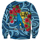 Personalised New Zealand Father's Day Sweatshirt Best Dad Trophy Red Rose Maori Pattern
