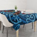 New Zealand Father's Day Tablecloth Best Dad Trophy Red Rose Maori Pattern