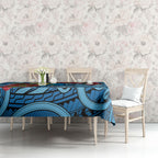 New Zealand Father's Day Tablecloth Best Dad Trophy Red Rose Maori Pattern