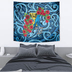 New Zealand Father's Day Tapestry Best Dad Trophy Red Rose Maori Pattern
