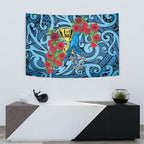 New Zealand Father's Day Tapestry Best Dad Trophy Red Rose Maori Pattern