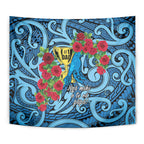New Zealand Father's Day Tapestry Best Dad Trophy Red Rose Maori Pattern