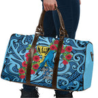 New Zealand Father's Day Travel Bag Best Dad Trophy Red Rose Maori Pattern