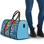 New Zealand Father's Day Travel Bag Best Dad Trophy Red Rose Maori Pattern