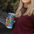 Personalised New Zealand Father's Day Tumbler Cup Best Dad Trophy Red Rose Maori Pattern
