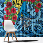 New Zealand Father's Day Window Curtain Best Dad Trophy Red Rose Maori Pattern