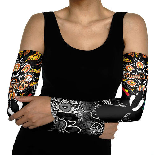 Magpies NAIDOC Week 2026 Personalised Arm Sleeves Australian Aboriginal Torres Strait Islander Flag