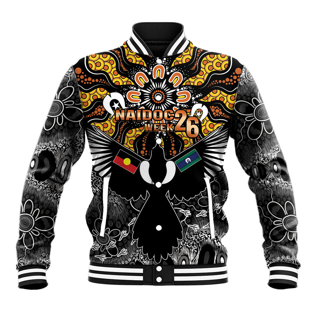 Magpies NAIDOC Week 2026 Personalised Baseball Jacket Australian Aboriginal Torres Strait Islander Flag