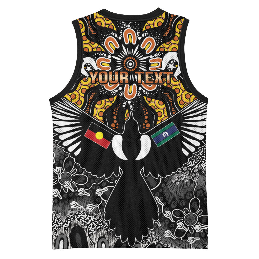 Magpies NAIDOC Week 2026 Personalised Basketball Jersey Australian Aboriginal Torres Strait Islander Flag