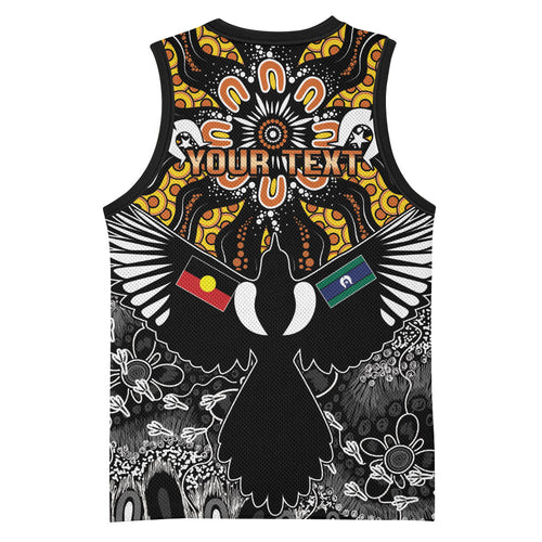 Magpies NAIDOC Week 2026 Personalised Basketball Jersey Australian Aboriginal Torres Strait Islander Flag
