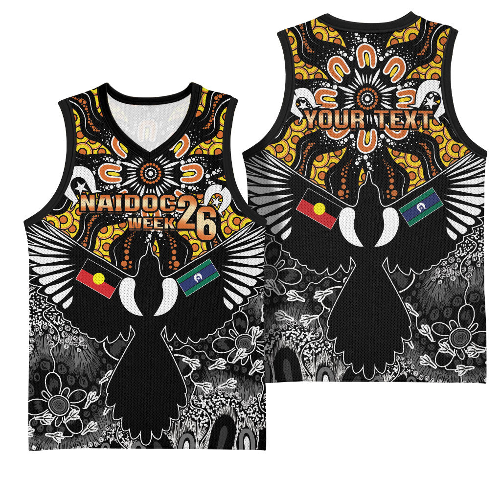 Magpies NAIDOC Week 2026 Personalised Basketball Jersey Australian Aboriginal Torres Strait Islander Flag