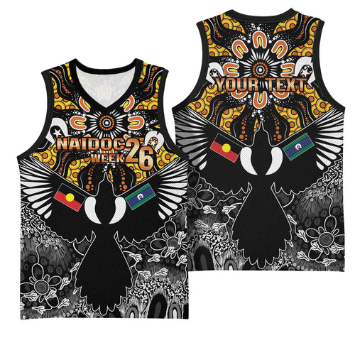Magpies NAIDOC Week 2026 Personalised Basketball Jersey Australian Aboriginal Torres Strait Islander Flag