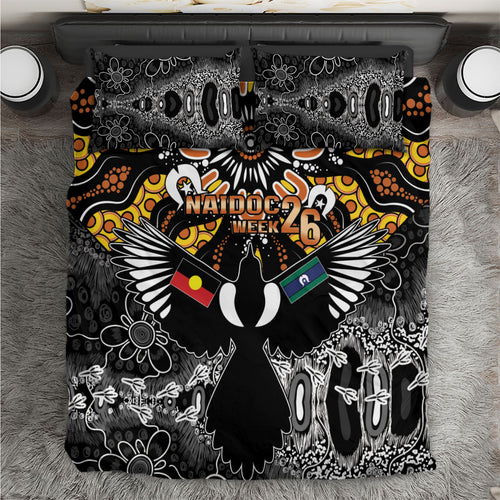 Magpies NAIDOC Week 2026 Bedding Set Australian Aboriginal Torres Strait Islander Flag