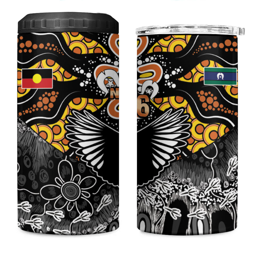 Magpies NAIDOC Week 2026 4 in 1 Can Cooler Tumbler Australian Aboriginal Torres Strait Islander Flag