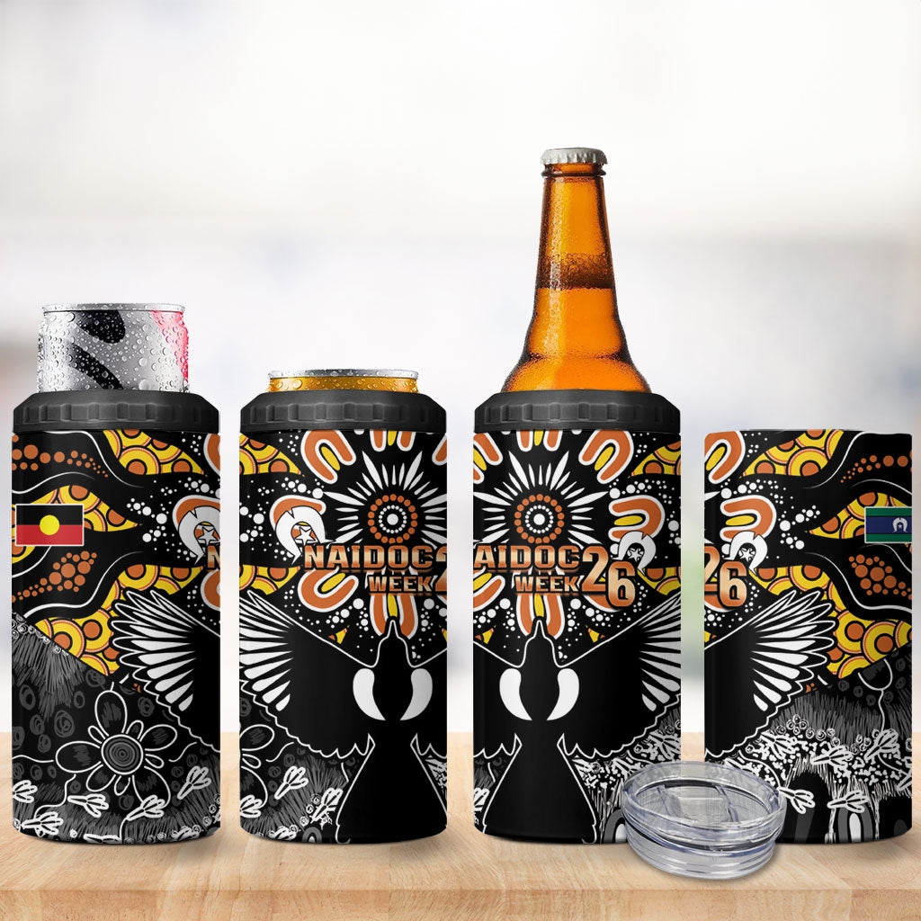 Magpies NAIDOC Week 2026 4 in 1 Can Cooler Tumbler Australian Aboriginal Torres Strait Islander Flag