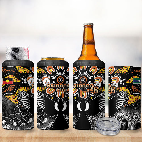 Magpies NAIDOC Week 2026 4 in 1 Can Cooler Tumbler Australian Aboriginal Torres Strait Islander Flag