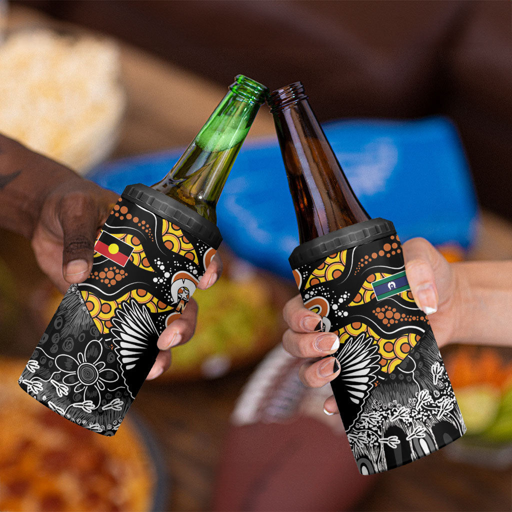 Magpies NAIDOC Week 2026 4 in 1 Can Cooler Tumbler Australian Aboriginal Torres Strait Islander Flag