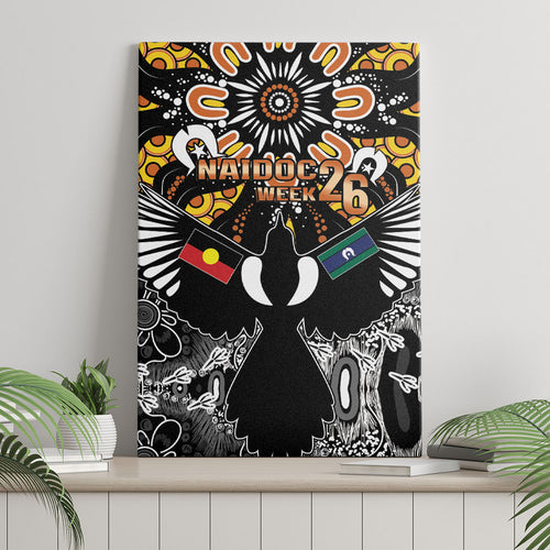 Magpies NAIDOC Week 2026 Canvas Wall Art Australian Aboriginal Torres Strait Islander Flag
