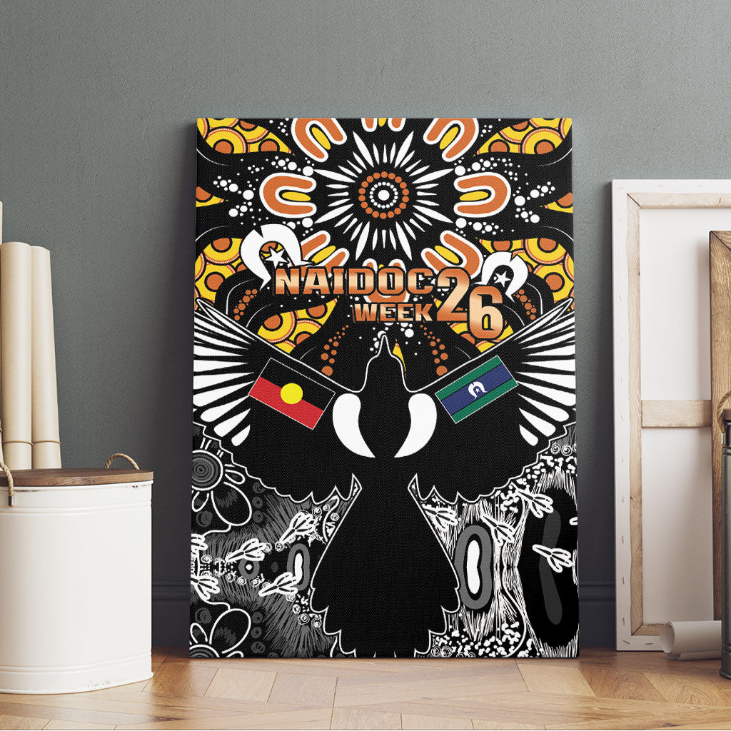 Magpies NAIDOC Week 2026 Canvas Wall Art Australian Aboriginal Torres Strait Islander Flag