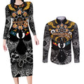 Magpies NAIDOC Week 2026 Personalised Couples Matching Long Sleeve Bodycon Dress and Long Sleeve Button Shirt Australian Aboriginal Torres Strait Islander Flag