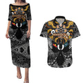 Magpies NAIDOC Week 2026 Personalised Couples Matching Puletasi and Hawaiian Shirt Australian Aboriginal Torres Strait Islander Flag