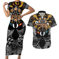 Magpies NAIDOC Week 2026 Personalised Couples Matching Short Sleeve Bodycon Dress and Hawaiian Shirt Australian Aboriginal Torres Strait Islander Flag