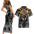 Magpies NAIDOC Week 2026 Personalised Couples Matching Short Sleeve Bodycon Dress and Hawaiian Shirt Australian Aboriginal Torres Strait Islander Flag