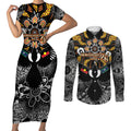 Magpies NAIDOC Week 2026 Personalised Couples Matching Short Sleeve Bodycon Dress and Long Sleeve Button Shirt Australian Aboriginal Torres Strait Islander Flag