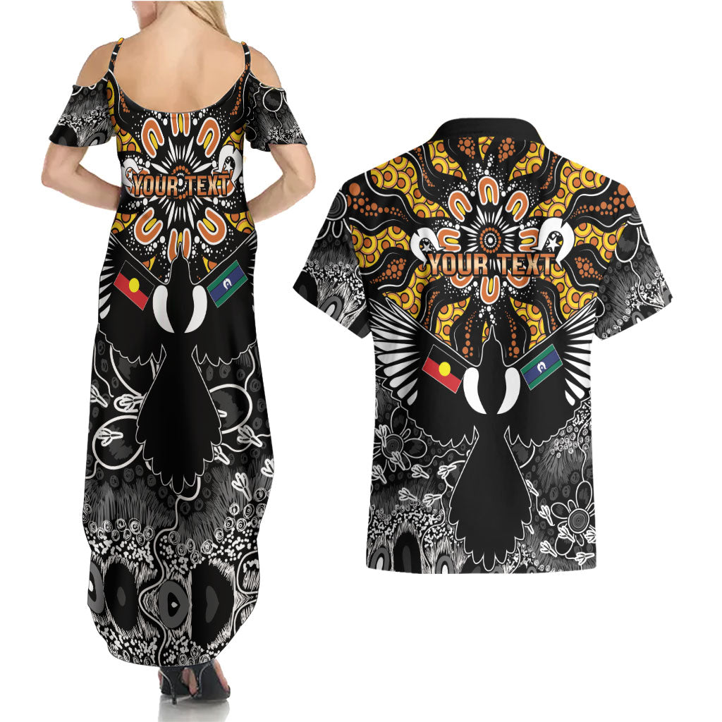 Magpies NAIDOC Week 2026 Personalised Couples Matching Summer Maxi Dress and Hawaiian Shirt Australian Aboriginal Torres Strait Islander Flag