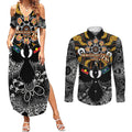 Magpies NAIDOC Week 2026 Personalised Couples Matching Summer Maxi Dress and Long Sleeve Button Shirt Australian Aboriginal Torres Strait Islander Flag