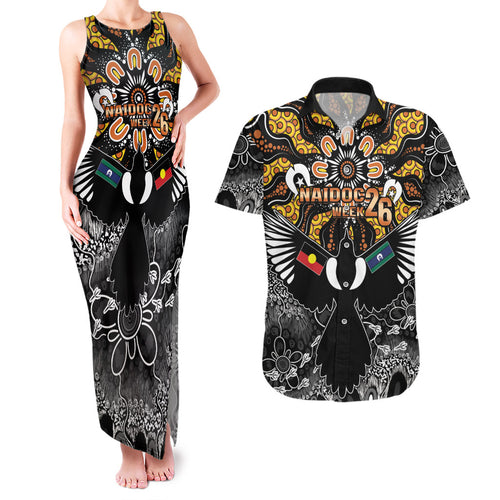 Magpies NAIDOC Week 2026 Personalised Couples Matching Tank Maxi Dress and Hawaiian Shirt Australian Aboriginal Torres Strait Islander Flag