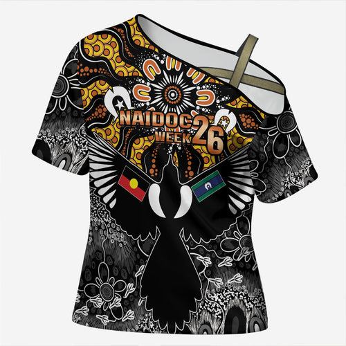 Magpies NAIDOC Week 2026 Personalised Cross Shoulder Shirt Australian Aboriginal Torres Strait Islander Flag