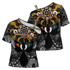 Magpies NAIDOC Week 2026 Personalised Cross Shoulder Shirt Australian Aboriginal Torres Strait Islander Flag