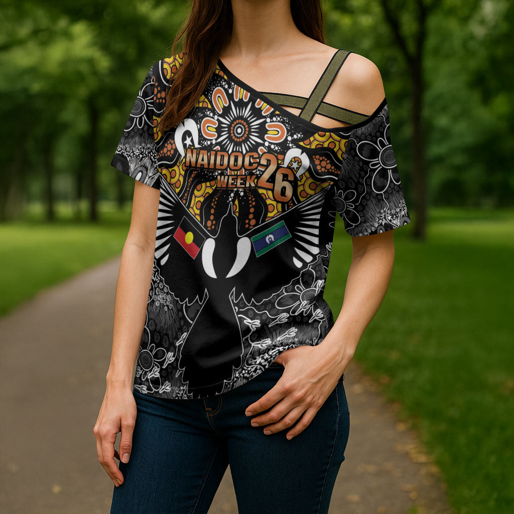 Magpies NAIDOC Week 2026 Personalised Cross Shoulder Shirt Australian Aboriginal Torres Strait Islander Flag