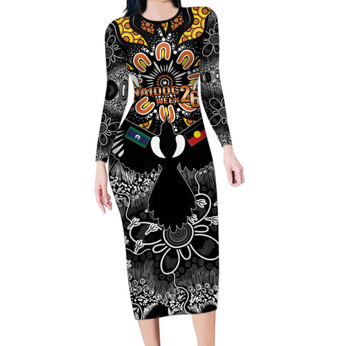 Magpies NAIDOC Week 2026 Personalised Family Matching Long Sleeve Bodycon Dress and Hawaiian Shirt Australian Aboriginal Torres Strait Islander Flag