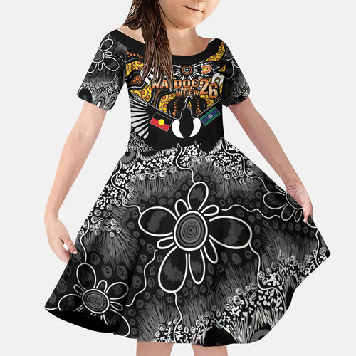 Magpies NAIDOC Week 2026 Personalised Family Matching Off Shoulder Maxi Dress and Hawaiian Shirt Australian Aboriginal Torres Strait Islander Flag