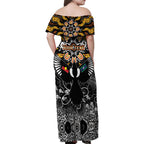 Magpies NAIDOC Week 2026 Personalised Family Matching Off Shoulder Maxi Dress and Hawaiian Shirt Australian Aboriginal Torres Strait Islander Flag